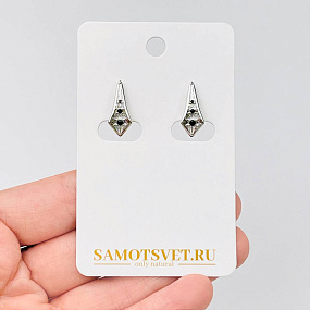 Швензы для сережек с Фианитами родированные, Артикул: 071357 - изображение товара №1