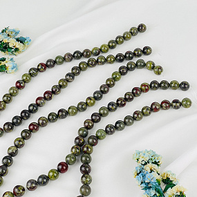 Бусины из зеленой Яшмы (Кровь дракона) (30 бусин), Артикул: 102744 - изображение товара №1