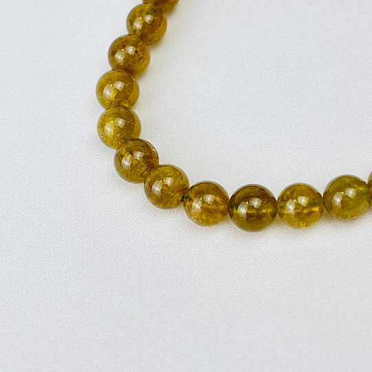 Браслет из зеленого Граната (Гроссуляр), Артикул: 115982 - изображение товара №2