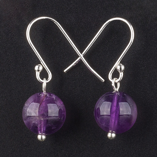 Серьги из Аметиста (Бразилия), Артикул: 079284 - изображение товара №1