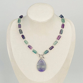 Колье из Флюорита и Лунного камня