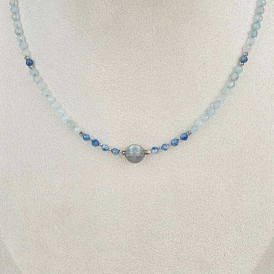 Колье из Аквамарина, Кианита и Лабрадора, Артикул: 116599 - изображение товара №2