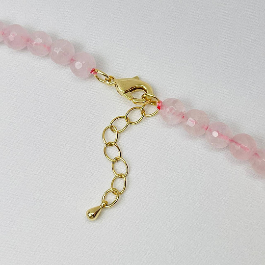 Бусы из Розового кварца и Жемчуга с подвеской, Артикул: 102609 - изображение товара №3