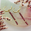 Серьги длинные из Граната