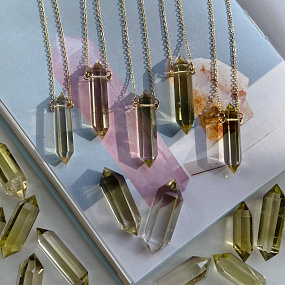 Кулон на цепочке из Цитрина, Артикул: 087668 - изображение товара №1