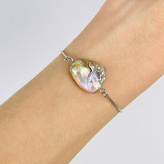 Браслет регулируемый с камнем Жемчуг (Барокко), Артикул: 081652 - изображение товара №2