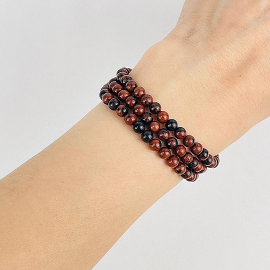 Бусины для украшений из Обсидиана (84 бусины), Артикул: 117781 - изображение товара №2