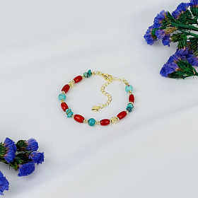 Браслет из Коралла и Бирюзы