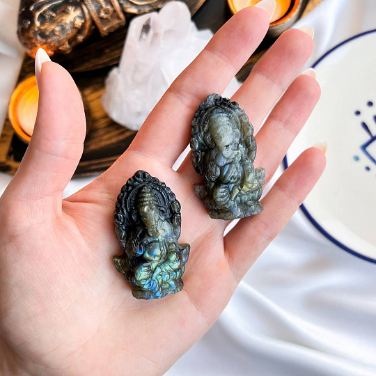 Резная фигурка Ганеша из Лабрадора, Артикул: 099283 - изображение товара №1