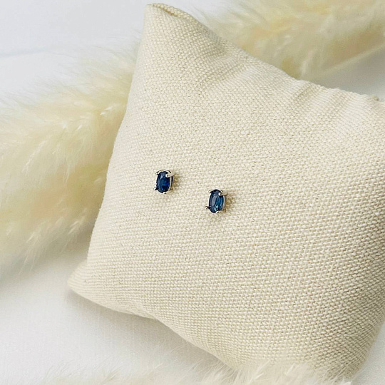 Серьги-пусеты с Сапфиром, Артикул: 109474 - изображение товара №1