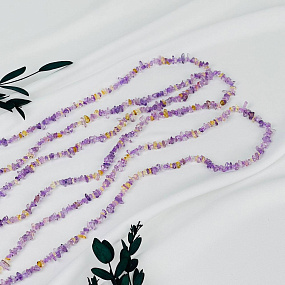 Бусины для украшений из Аметиста и Цитрина крошка