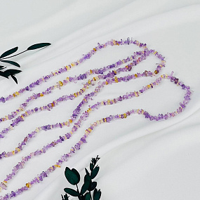 Бусины для украшений из Аметиста и Цитрина крошка, Артикул: 089664 - изображение товара №1