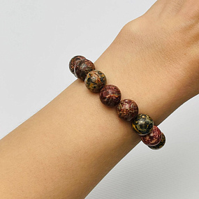 Браслет из леопардовой Яшмы, Артикул: 104220 - изображение товара №2