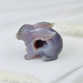 Кролик резной из Агата с жеодой, Артикул: 096847 - изображение товара №1