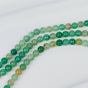 Бусины для украшений из зеленого Авантюрина (46 бусин), Артикул: 074351 - изображение товара №3