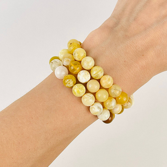 Бусины для украшений из желтого Опала (46 бусин), Артикул: 080510 - изображение товара №2