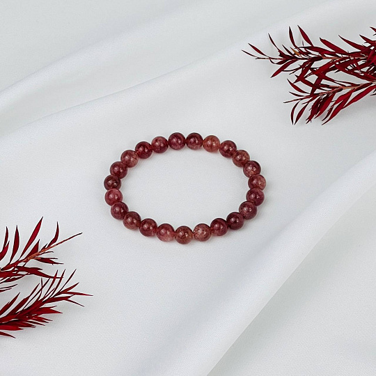 Браслет из Клубничного кварца, Артикул: 080724 - изображение товара №2