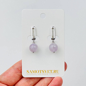 Серьги из лавандового Аметиста