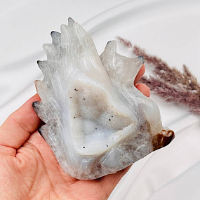 Лиса "Кицунэ" из Агата с жеодой, Артикул: 097069 - изображение товара №2