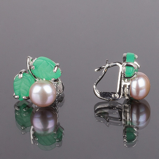 Серьги Жемуг серый (Китай), Артикул: 059686 - изображение товара №1