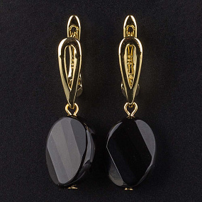 Серьги из Агата черного