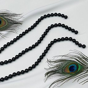 Бусины для украшений из черного Агата (38 бусин), Артикул: 059097 - изображение товара №3