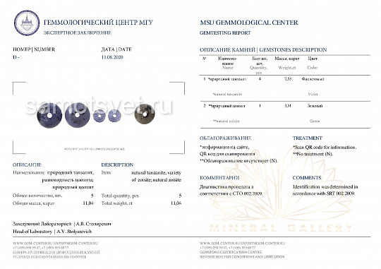 Бусины для украшений из Танзанита (82 бусины), Артикул: 077116 - изображение товара №2