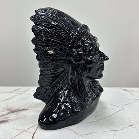 Статуэтка резная Индеец из Обсидиана, Артикул: 117299 - изображение товара №4