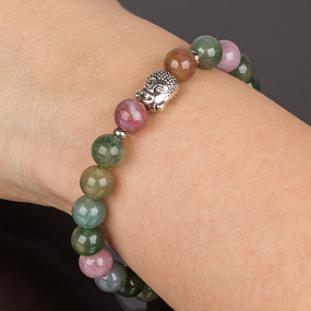 Браслет "Будда" из мохового Агата, Артикул: 074934 - изображение товара №2