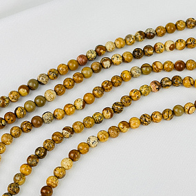 Бусины для рукоделия из Яшмы песочной (58 бусин), Артикул: 052871 - изображение товара №1