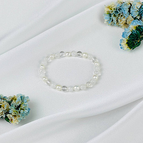 Браслет из Жемчуга, Горного Хрусталя и Лунного камня