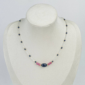 Колье из Лунного камня, Сапфира и Рубина