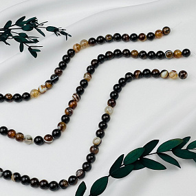 Бусины для украшений из кофейного Агата (35 бусин), Артикул: 079168 - изображение товара №3