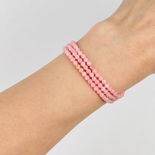 Бусины для украшений из розового Кальцита (130 бусин), Артикул: 092852 - изображение товара №1