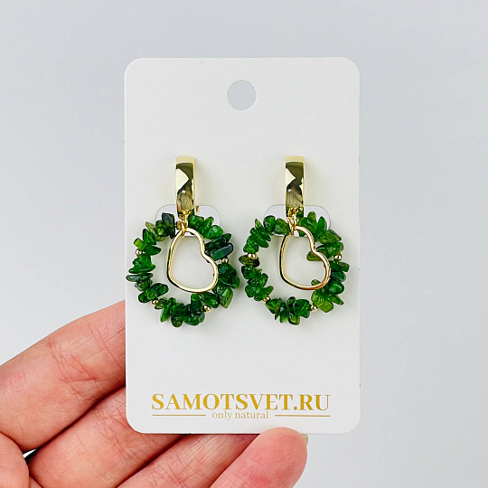 Серьги из Хромдиопсида, Артикул: 117218 - изображение товара №2