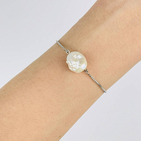 Браслет регулируемый с камнем Жемчуг (Барокко), Артикул: 077943 - изображение товара №2