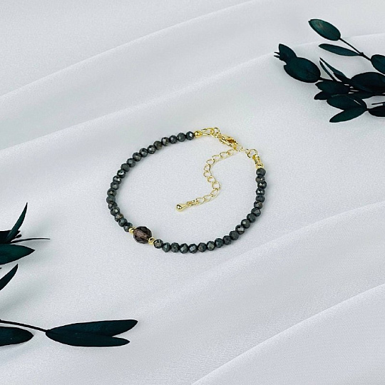 Браслет из Пирита и Раухтопаза, Артикул: 118421 - изображение товара №2