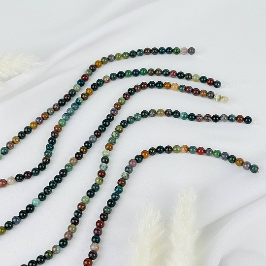 Бусины для украшений из Мохового агата (58 бусин), Артикул: 084198 - изображение товара №2