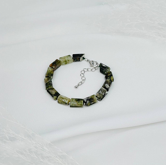 Браслет из Мусковита (зеленый Лепидолит), Артикул: 115620 - изображение товара №3