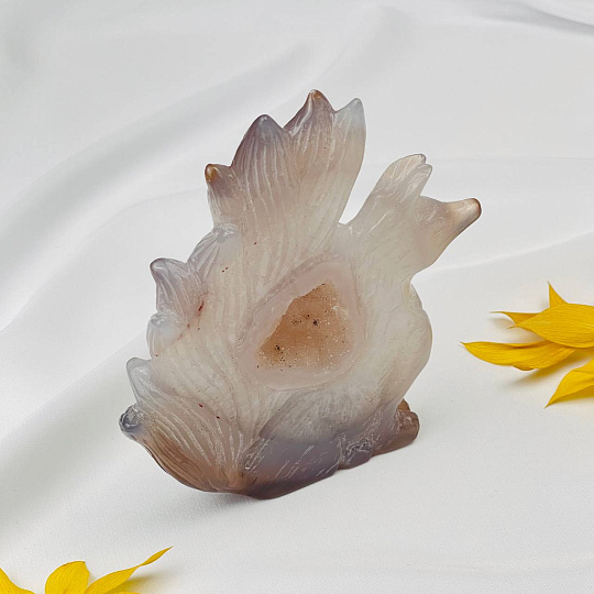 Лиса "Кицунэ" из Агата с жеодой, Артикул: 097063 - изображение товара №4