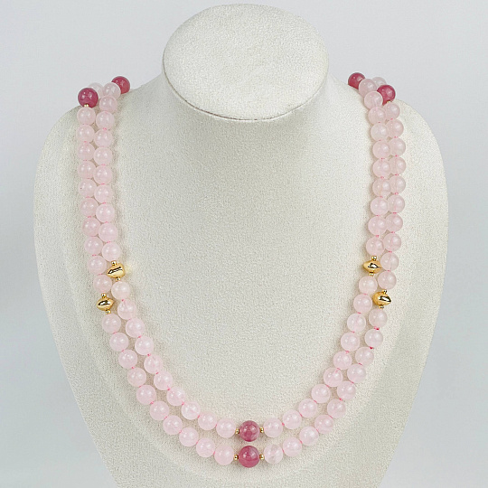 Колье из Розового кварца, Артикул: 117839 - изображение товара №2