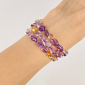 Бусины для украшений из  Аметиста и Цитрина (галтовка), Артикул: 117047 - изображение товара №2