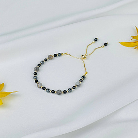 Браслет регулируемый (на защиту) из Яшмы, Турмалина и Гематита, Артикул: 117959 - изображение товара №1