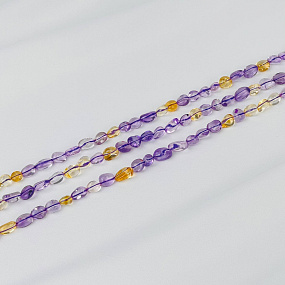 Бусины для украшений из  Аметиста и Цитрина (галтовка)