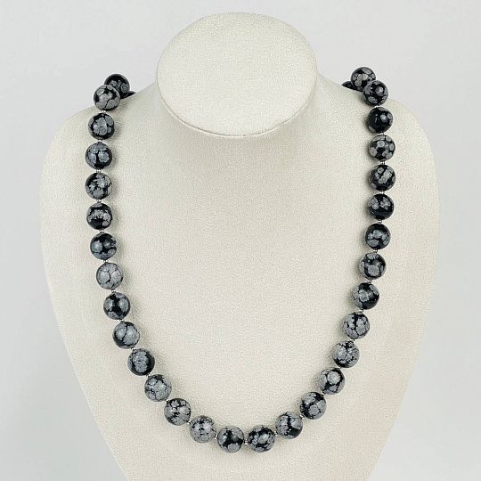 Колье из снежного Обсидиана, Артикул: 118160 - изображение товара №1
