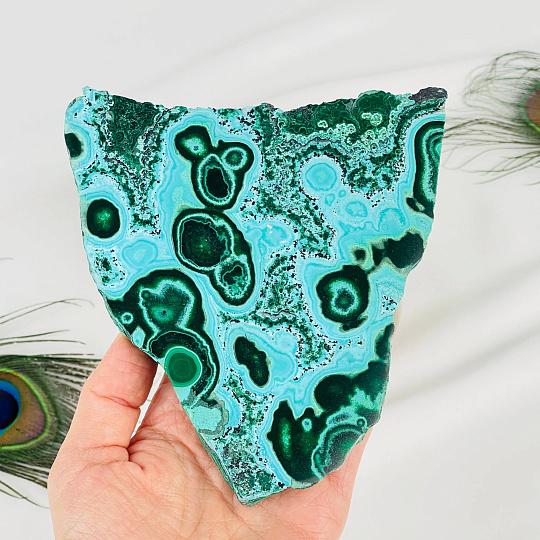 Срез Хризоколлы в Малахите на подставке, Артикул: 116135 - изображение товара №3