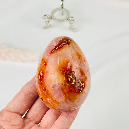 Яйцо из Сердолика на подставке, Артикул: 116929 - изображение товара №2