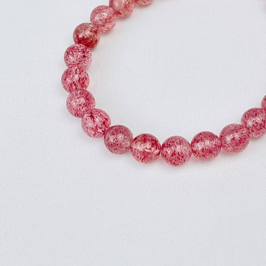 Браслет из Клубничного кварца, Артикул: 115873 - изображение товара №2