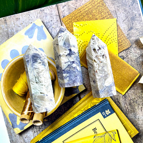 Кристалл из Флюорита с Кальцитом