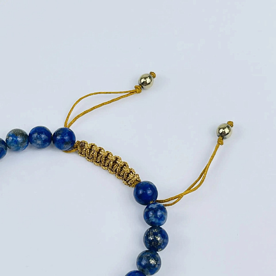 Браслет с бусиной (Би) регулиреумый из Лазурита, Артикул: 118754 - изображение товара №3